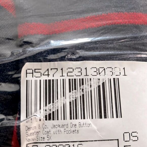 Denim & Co. Jacquard One Button Sweater Coat with Pockets - Picture 5 of 5